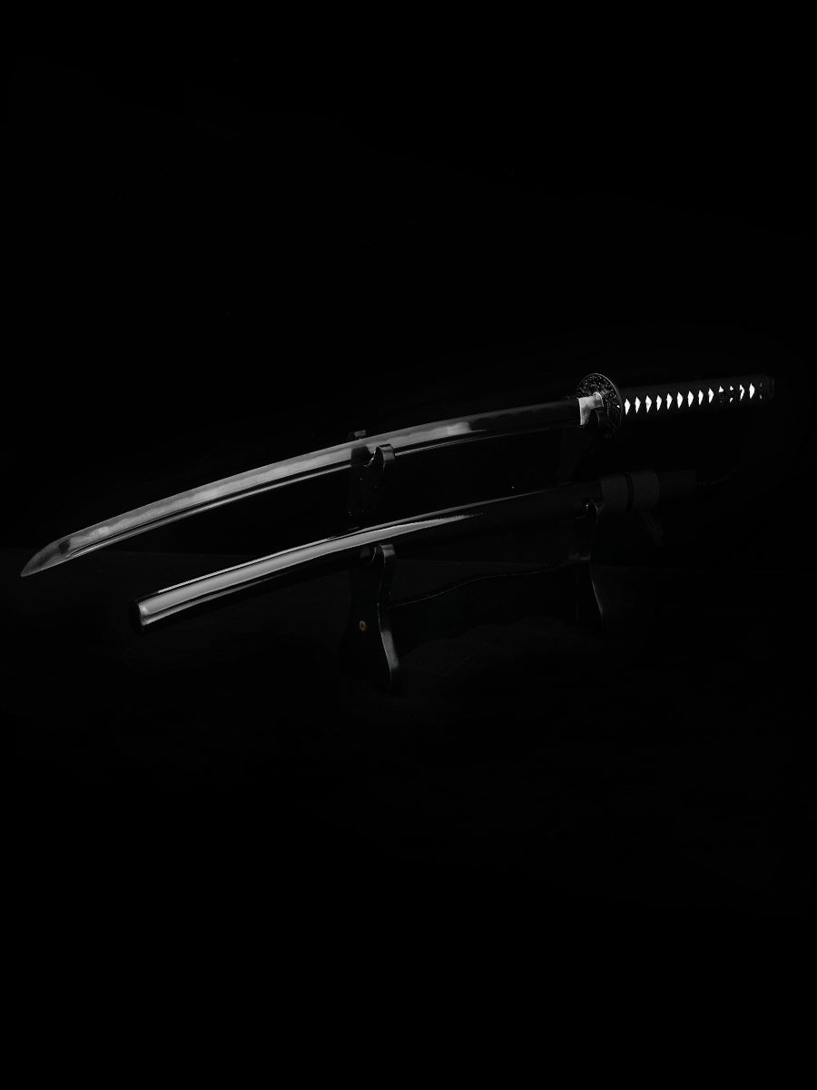 Japanese samurai sword handmade ninja knife 1060 steel blackened precious gift