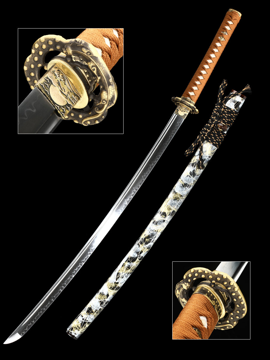 High end samurai sword Japanese sword all copper sword Tan exquisite scabbard combat preparation