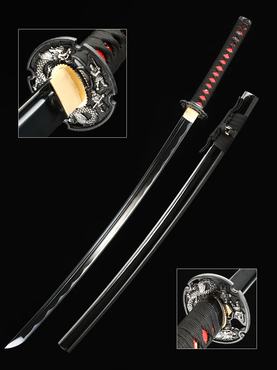 Black handmade genuine katana sword(18)