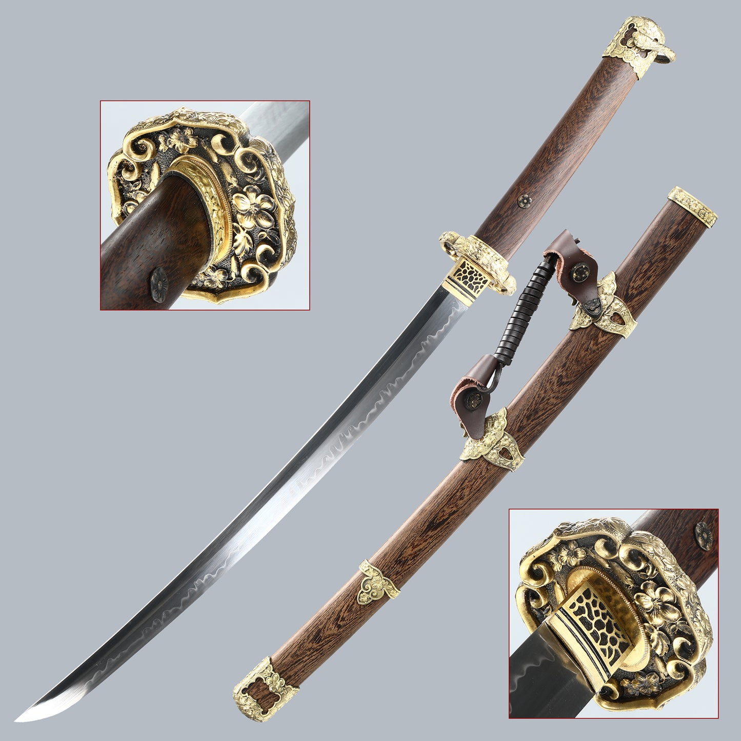 Handmade Katana T10 Steel Samurai Japanese Real Sword Chicken Wing Wooden Sheath Knife Full Tang Sharp