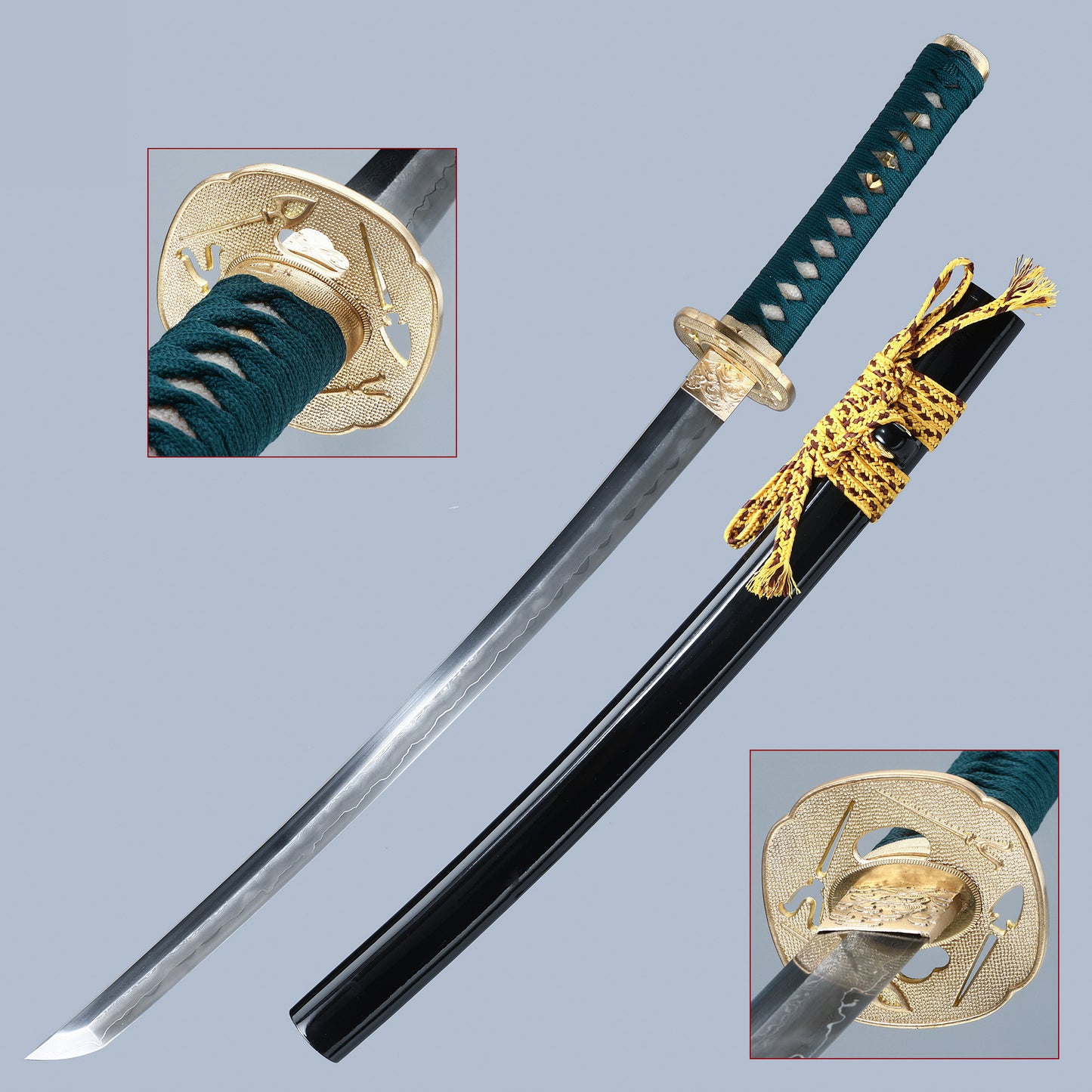 Real Japanese Advanced Samurai Handmade Katana Dama Steel Handmade Forging All Tang Dynasty