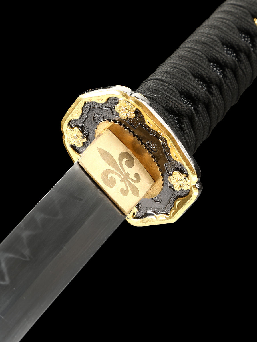 Japanese samurai sword Tai Dao T10 steel made black sheath