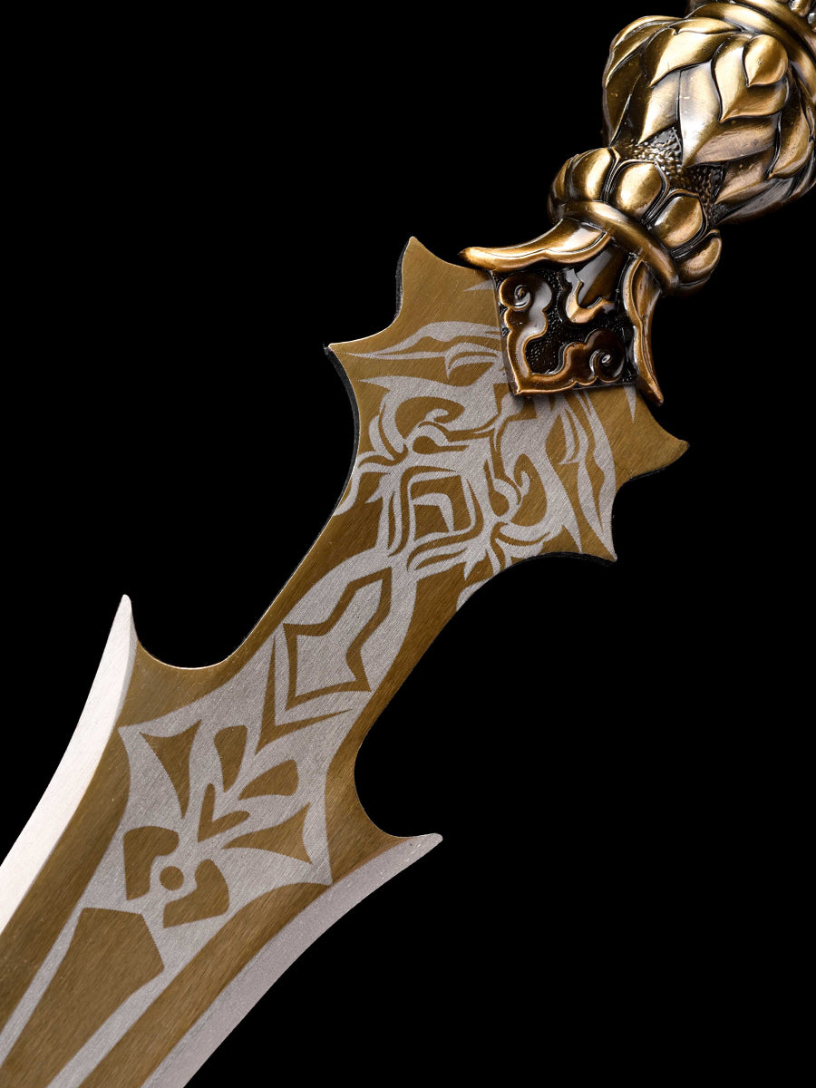 Eighteen weapons decoration collection, Nezha same style lotus spear, yellow