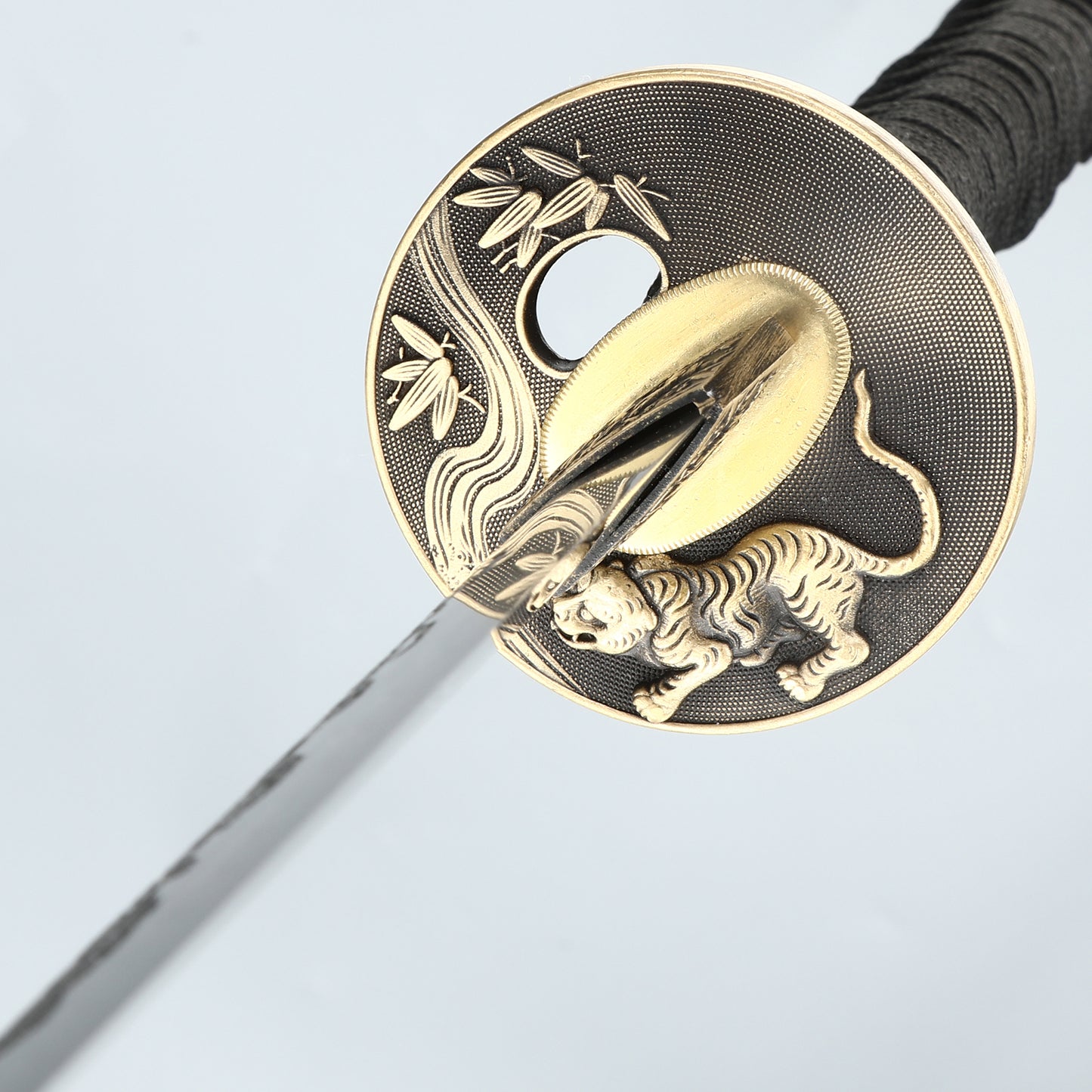 Japanese Samurai Short Sword Hand Forged Katana Black T10 Steel Strip Blade True Full Tang