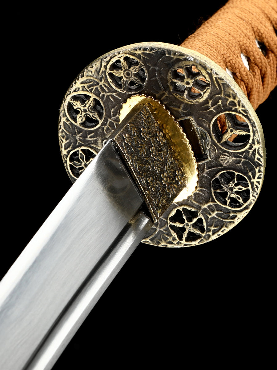 Japanese 20Inch Tantou 1095 steelKatana Samurai Sword Sharp Full Tang Hand carved scabbard Theme