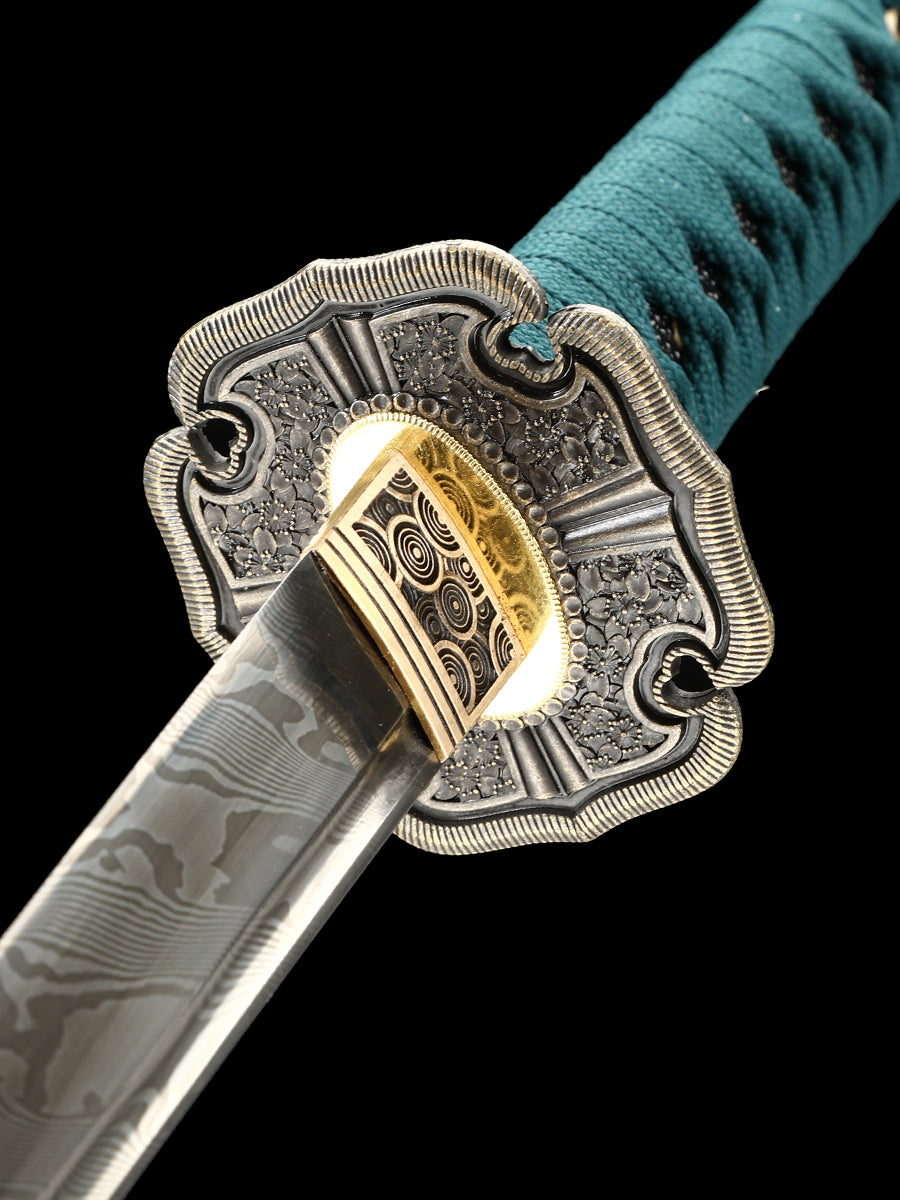 Handmade Japanese sword, Damascus steel samurai sword, Tai sword decoration collection