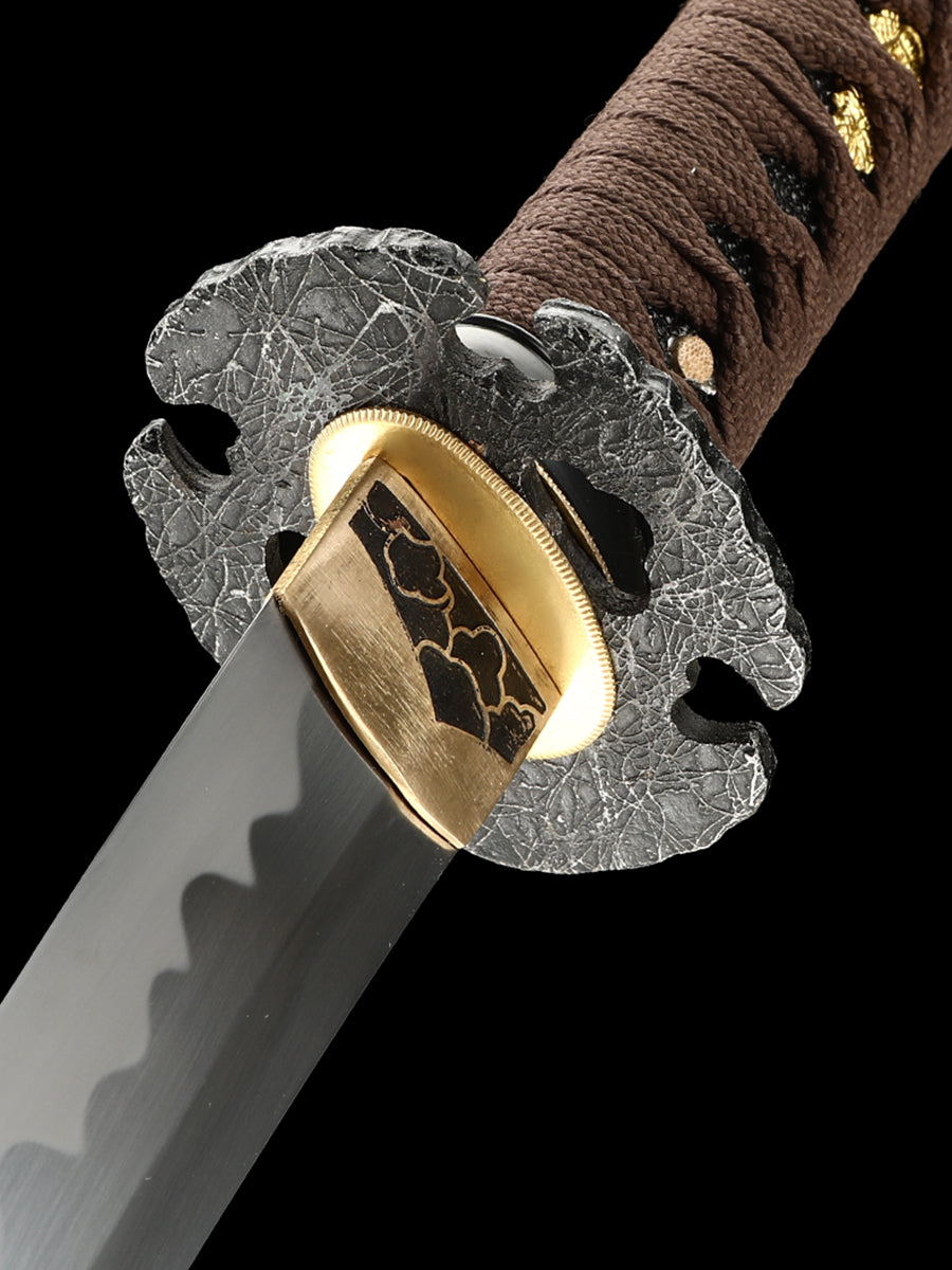 Japanese 20Inch 1095钢 Katana Samurai Sword Sharp Full Tang Blade baked black grinding pattern 