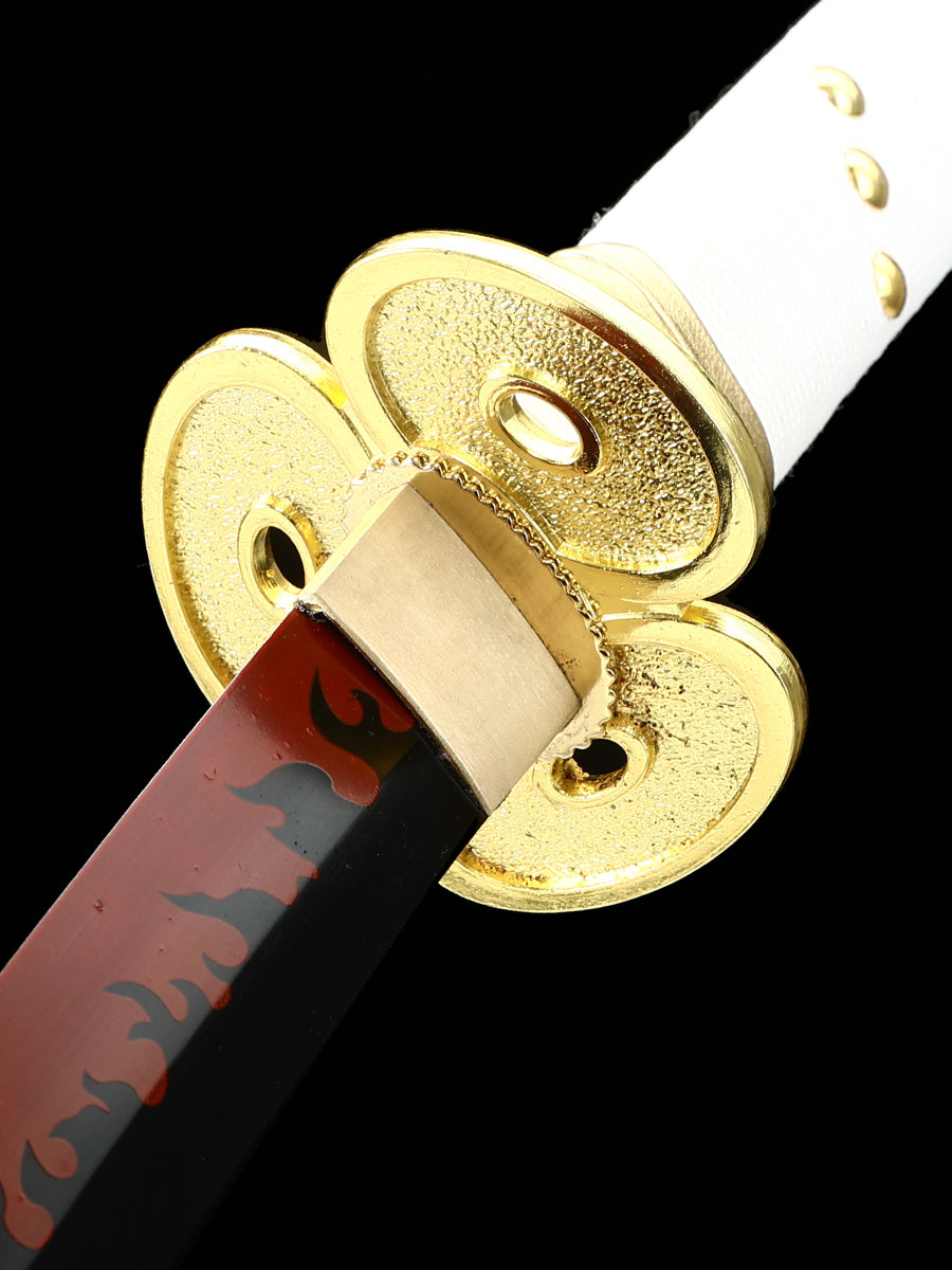 Role playing samurai sword real sword 1060 steel blade red white sheath