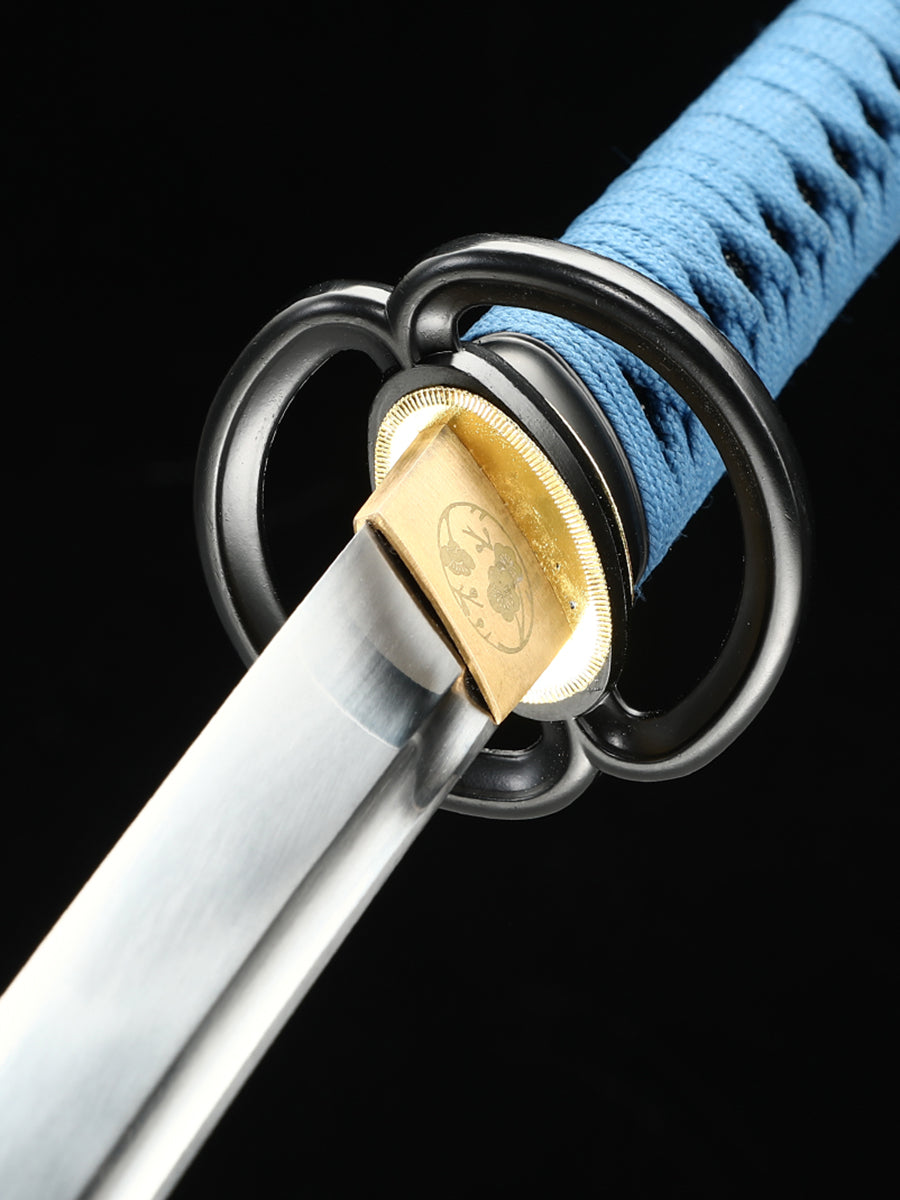 Handmade Japanese Katana Sword Musashi Blue scabbard