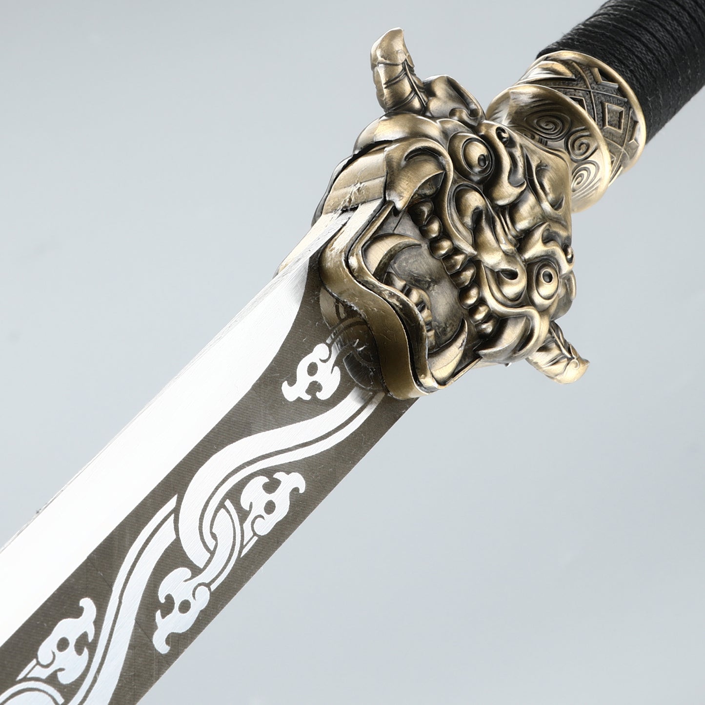 Chinese Sword Tang Dynasty Dao Carbon Steel Straight Blade Sharp Katana Dragon Pattern Sheath(TD002)