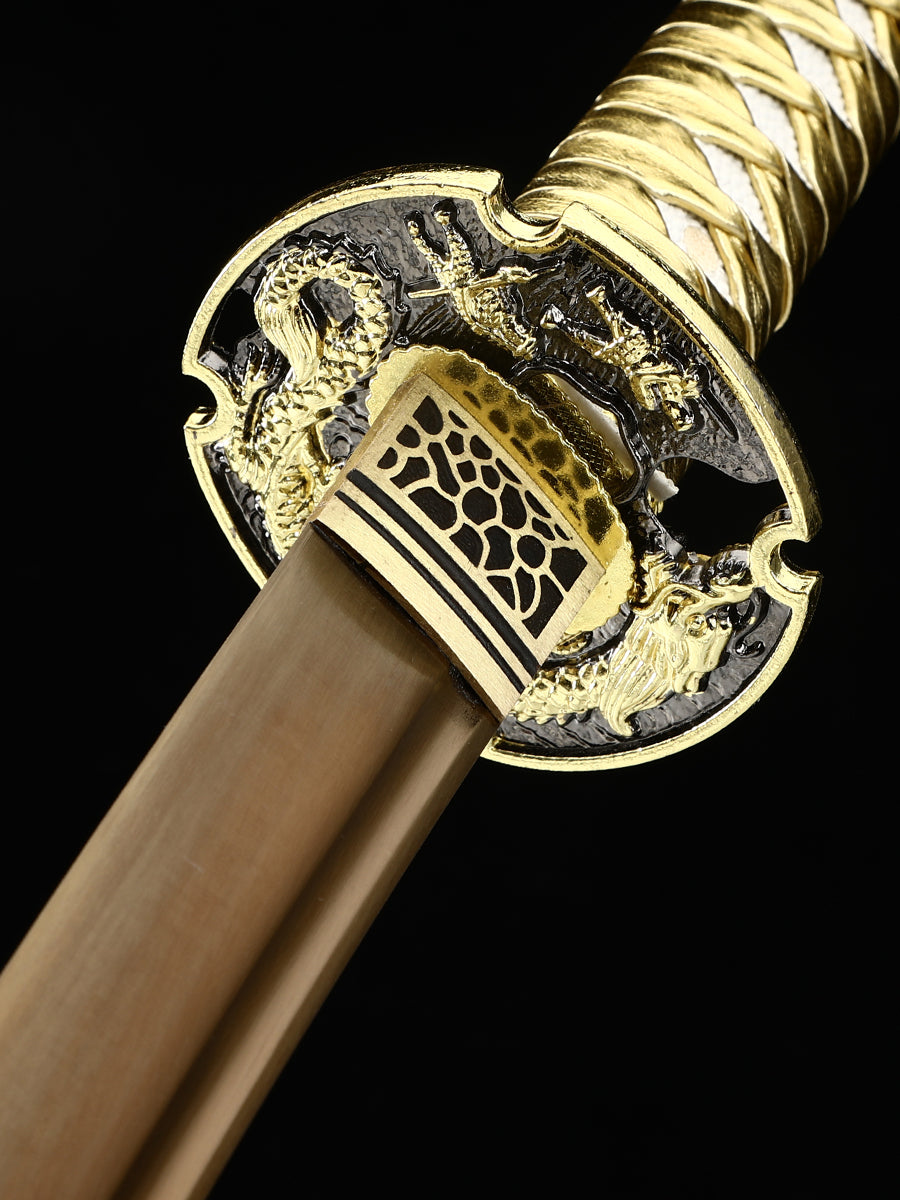 Handmade Japanese Sword With Golden Blade And Scabbard(97)