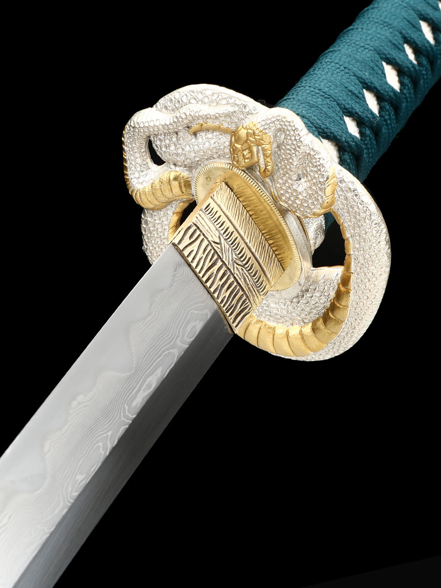 Japanese sword high-end samurai sword all copper snake sword Tan exquisite scabbard battle preparation