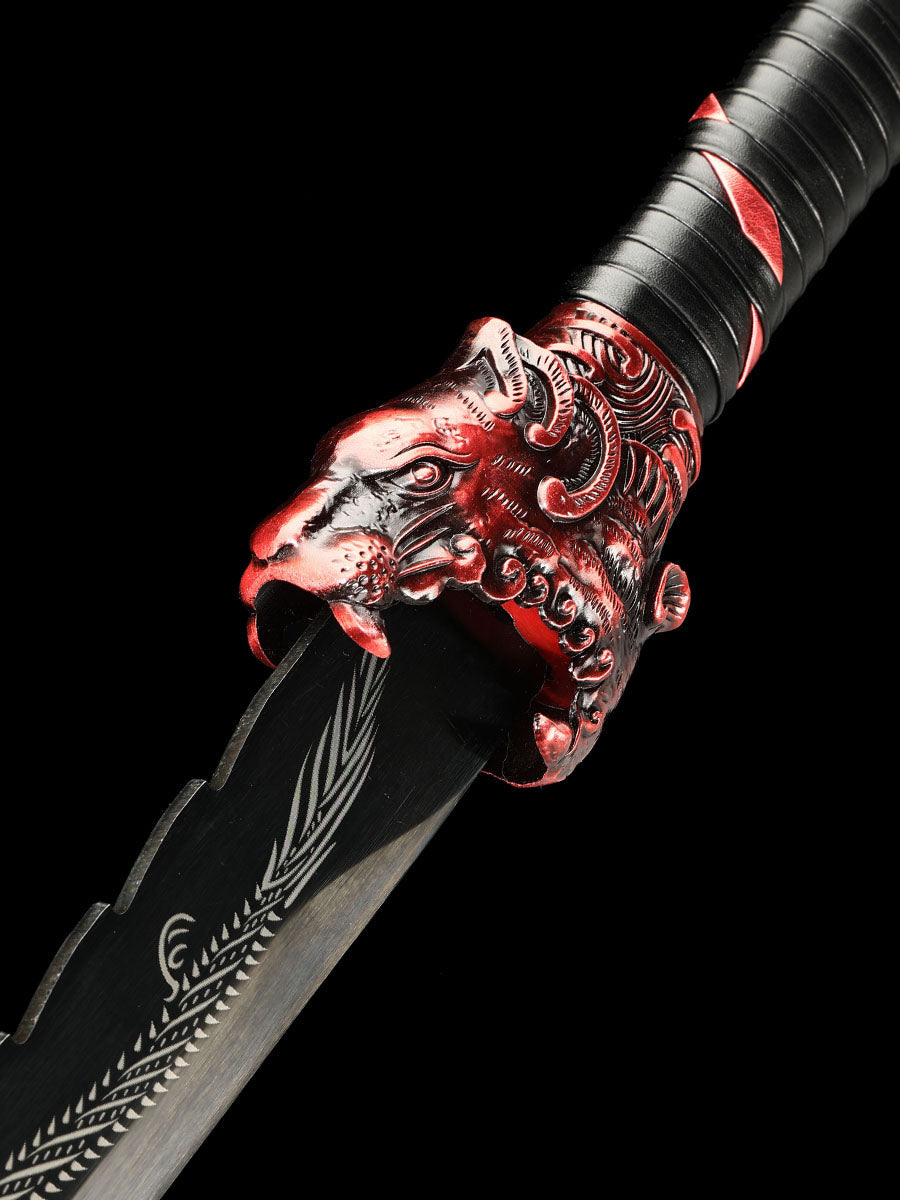 (138) Long knife made of 1095 steel in black