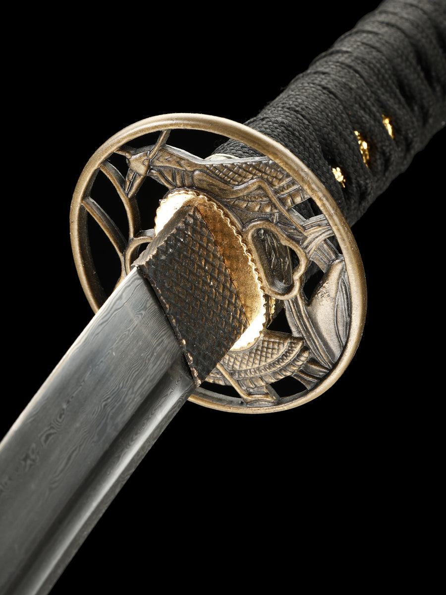 Japanese samurai short sword handmade Damascus steel collection decoration