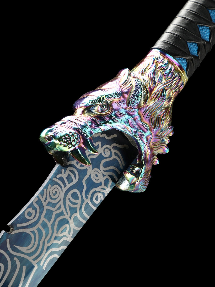 Hand forged long knife, machete, 1095 steel, handmade, collectible decorative knife