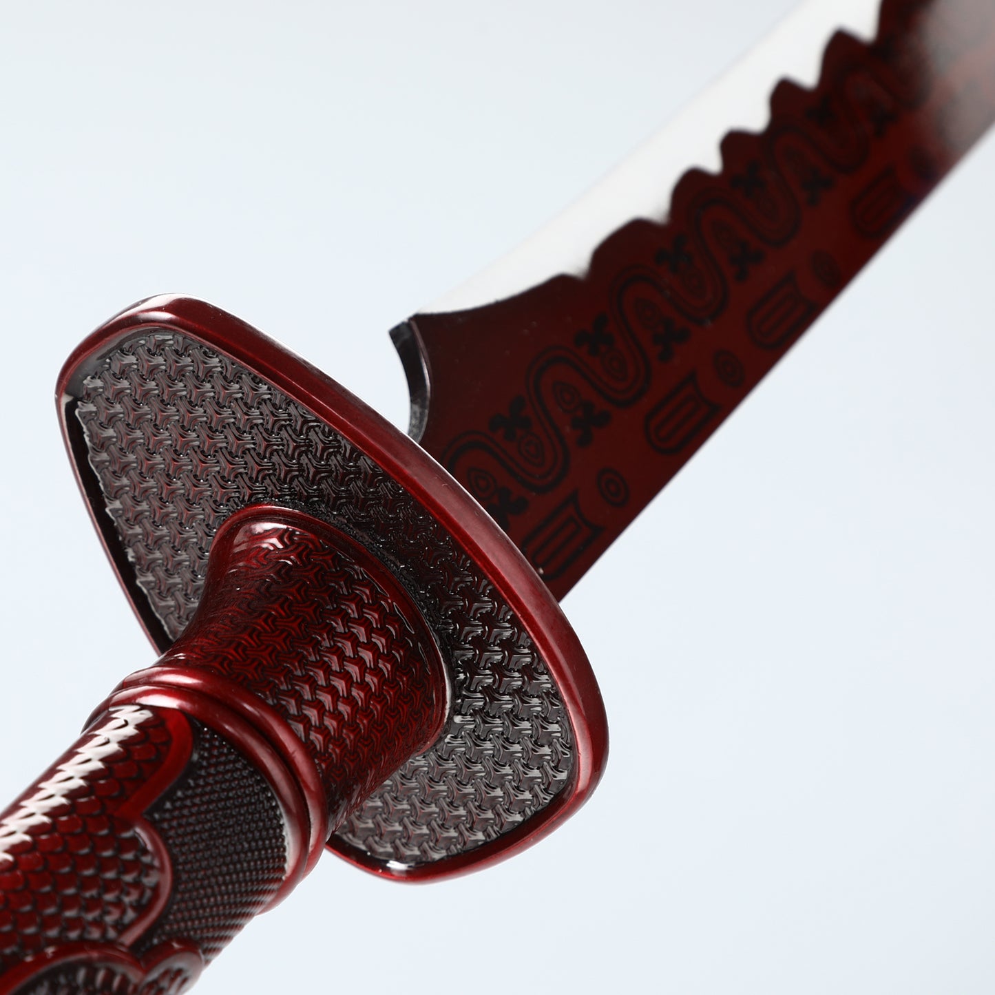 Chinese Tang knife made of 1095 steel, red gear with dragon pattern sheath