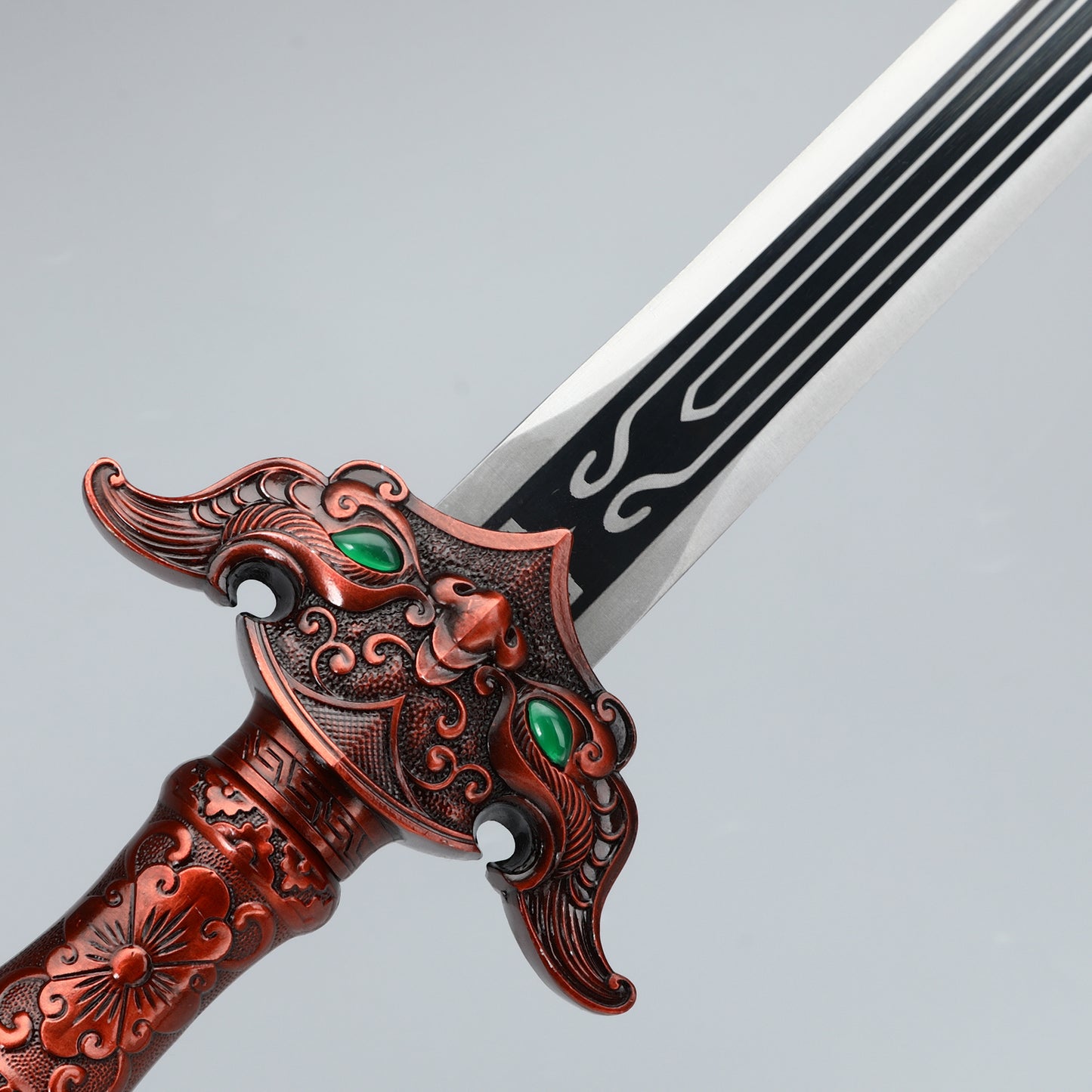 Handmade Chinese Double edged Sword 1095 Steel Red Sheath in Han Dynasty