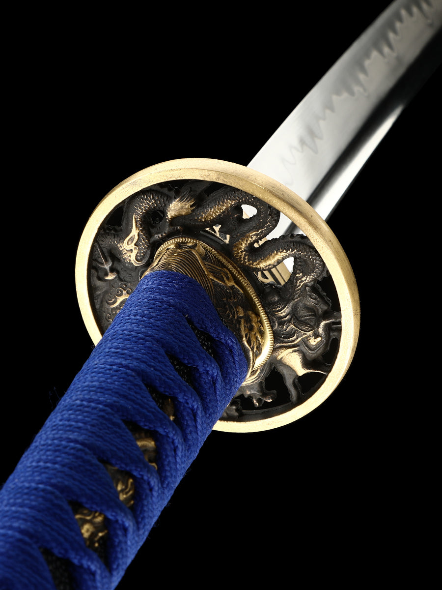 Home Decoration Samurai Sword Blue Sheath T10 Blade Handmade
