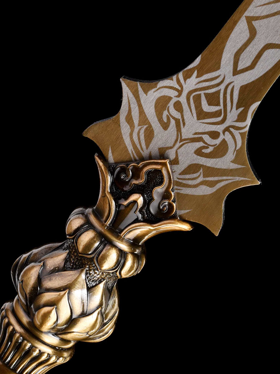 Eighteen weapons decoration collection, Nezha same style lotus spear, yellow
