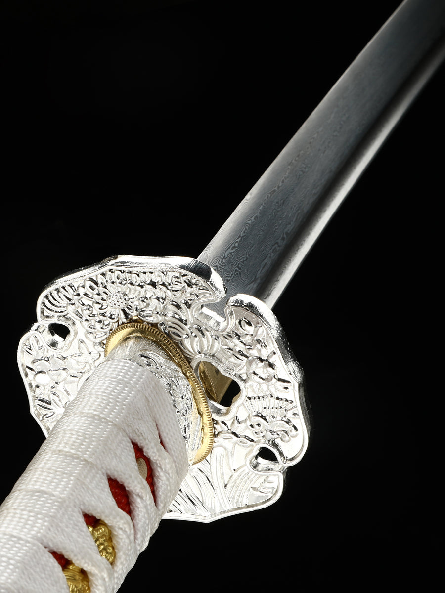 (87)Handmade Katana Samurai Japanese Damascus Steel Real Sword Full Tang Sharp