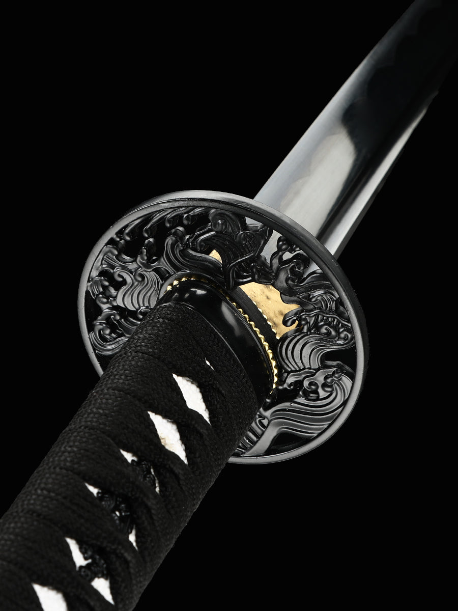 Japanese samurai sword handmade ninja knife 1060 steel blackened precious gift