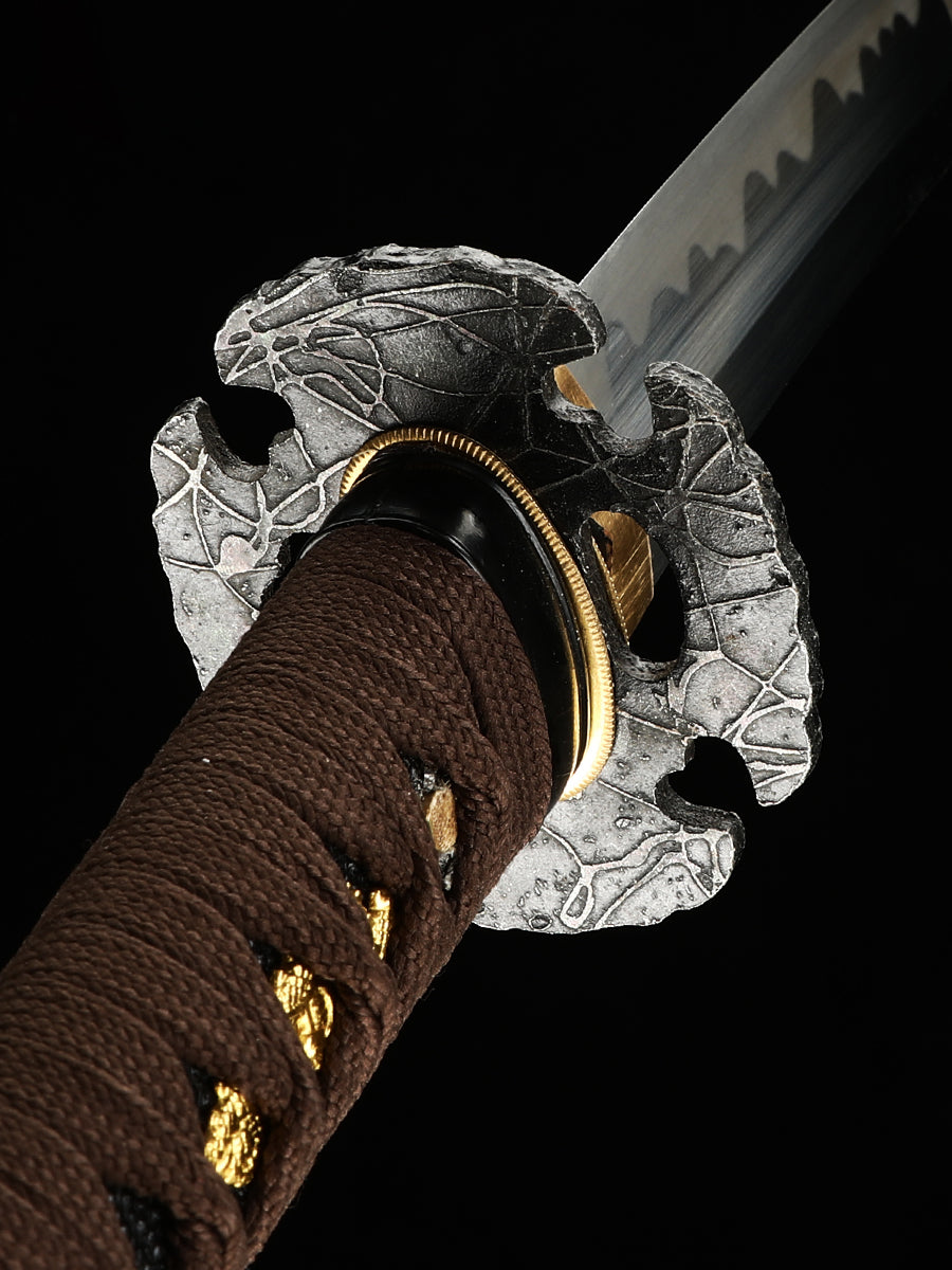 Japanese 20Inch 1095钢 Katana Samurai Sword Sharp Full Tang Blade baked black grinding pattern 