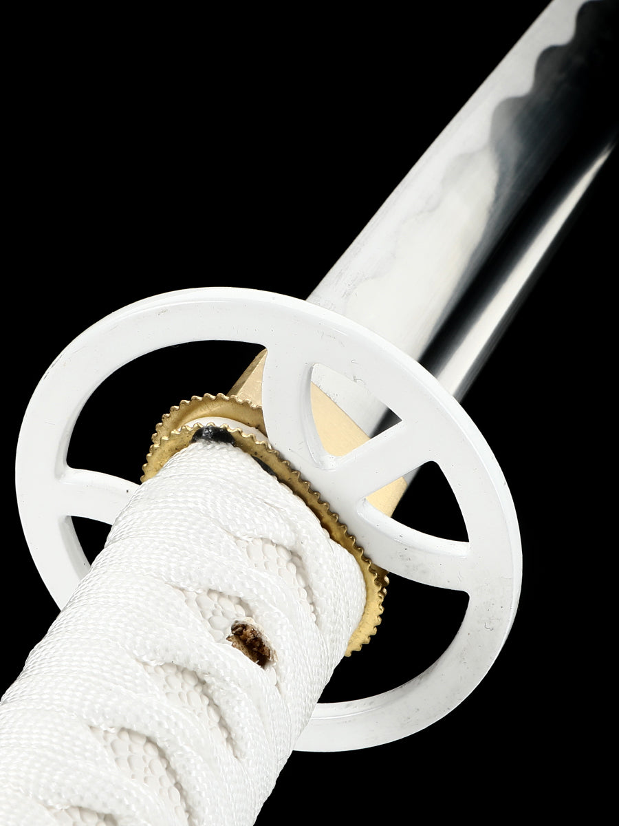 (6)Sleeve white Tang katana 1060T10 High Carbon Steel Sharp Practical authentic Japanese katana cosplay