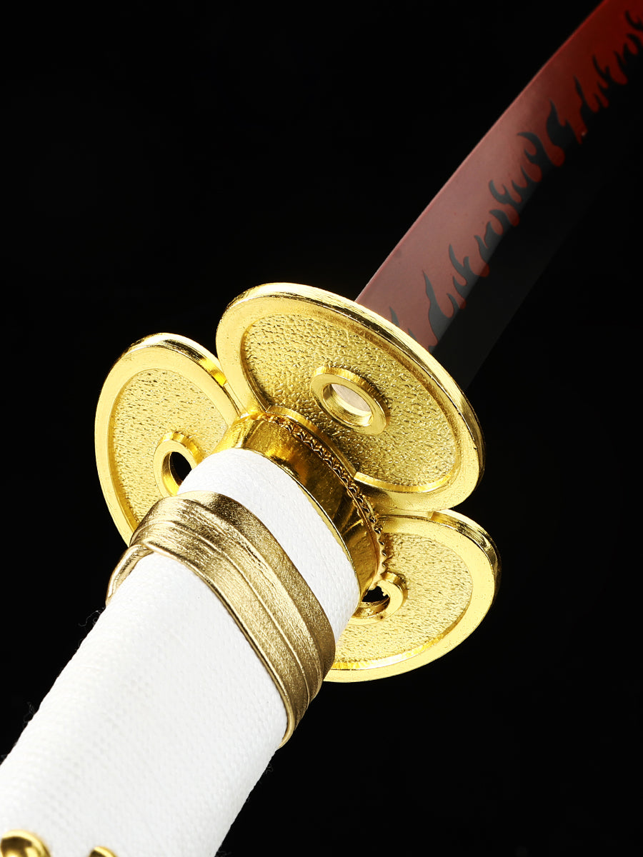 Role playing samurai sword real sword 1060 steel blade red white sheath