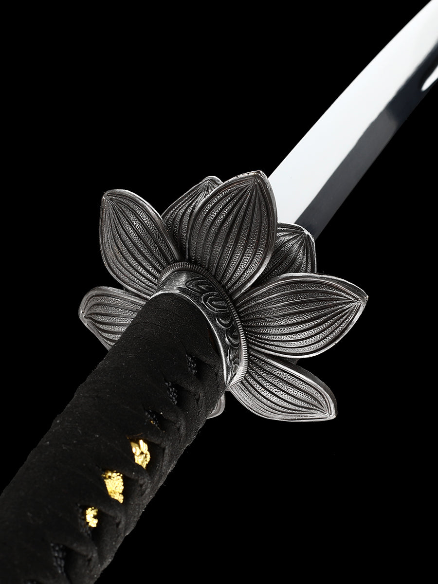 (44)Handmade authentic Japanese samurai sword manganese steel baked black knife men's boutique gift series