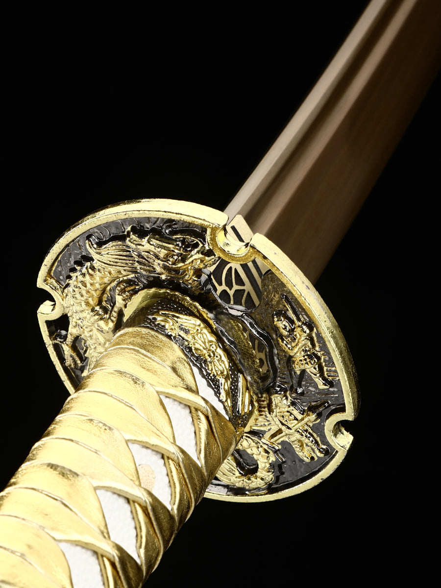 Handmade Japanese Sword With Golden Blade And Scabbard(97)