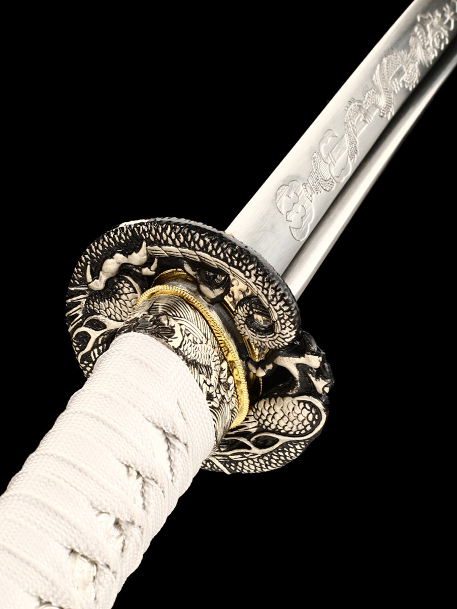 Katana Handmade Japanese Samurai Sword 1060 high Carbon Cold Steel Full Tang Sharp Can Cut Bamboo Trees