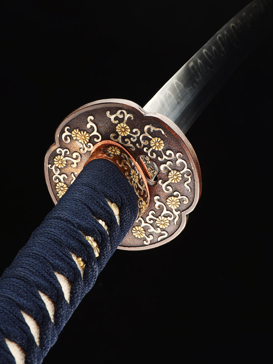 Japanese samurai sword hand forged T10 steel made flower knife Tan battle preparation(78