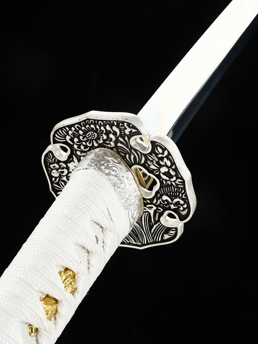 Japanese Katana 1095 steel hand polished mirror blade Hand drawn scabbard sharp combat readiness(81