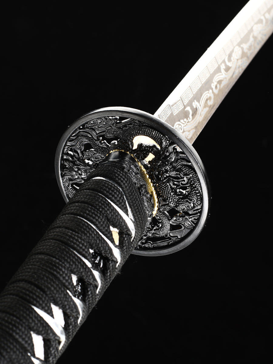 Handmade authentic Japanese samurai sword manganese steel white sheath(60)