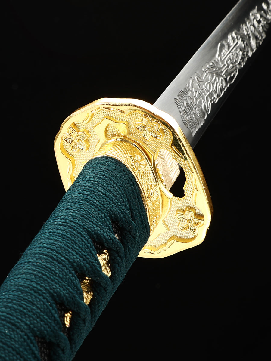 Japanese Samurai Sword Taidao 1095 steel hand carved blade