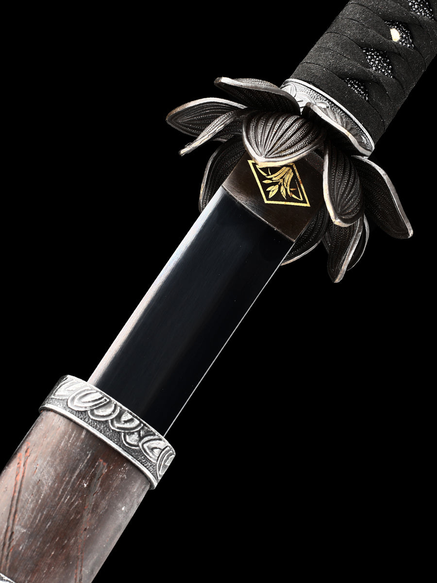 (44)Handmade authentic Japanese samurai sword manganese steel baked black knife men's boutique gift series