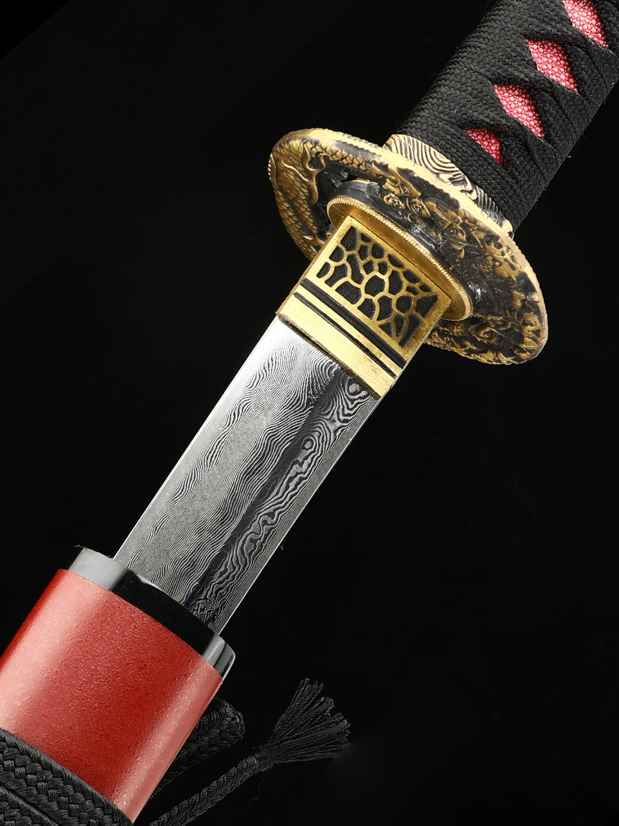 Advanced Samurai Handmade Katana Dama Steel Handmade Forging All Tang Dynasty