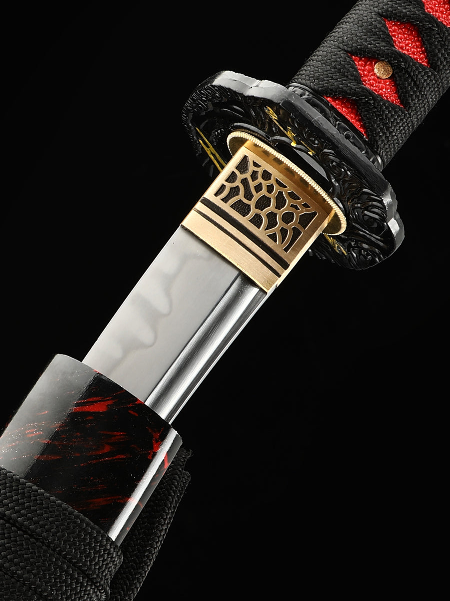 real Japanese Sword Handmade Short Katana forged fromT10 carbon steel Clay Tempered Full Tang Samurai Sword Razor Sharp