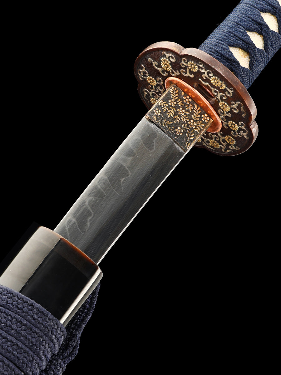 Japanese samurai sword hand forged T10 steel made flower knife Tan battle preparation(78