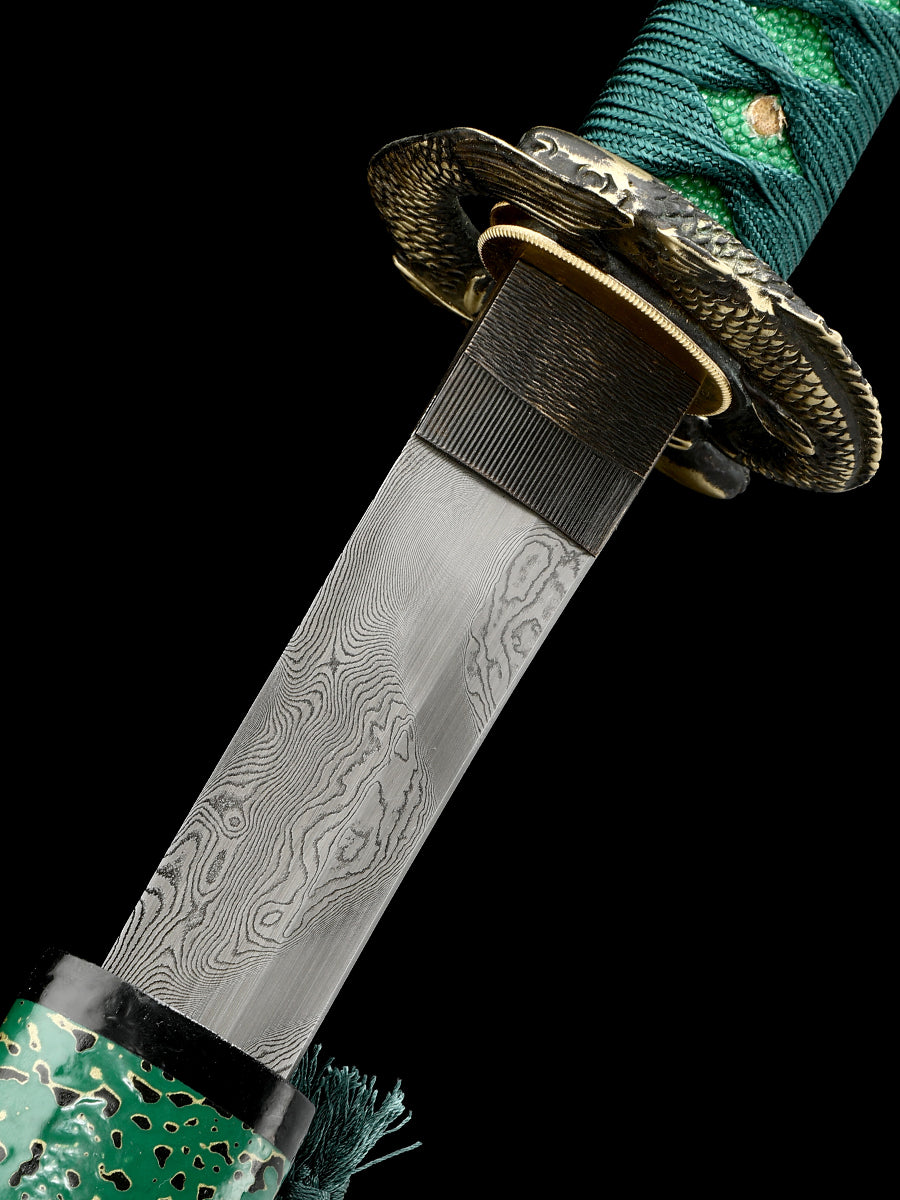 Japanese samurai sword hand forged Damascus steel