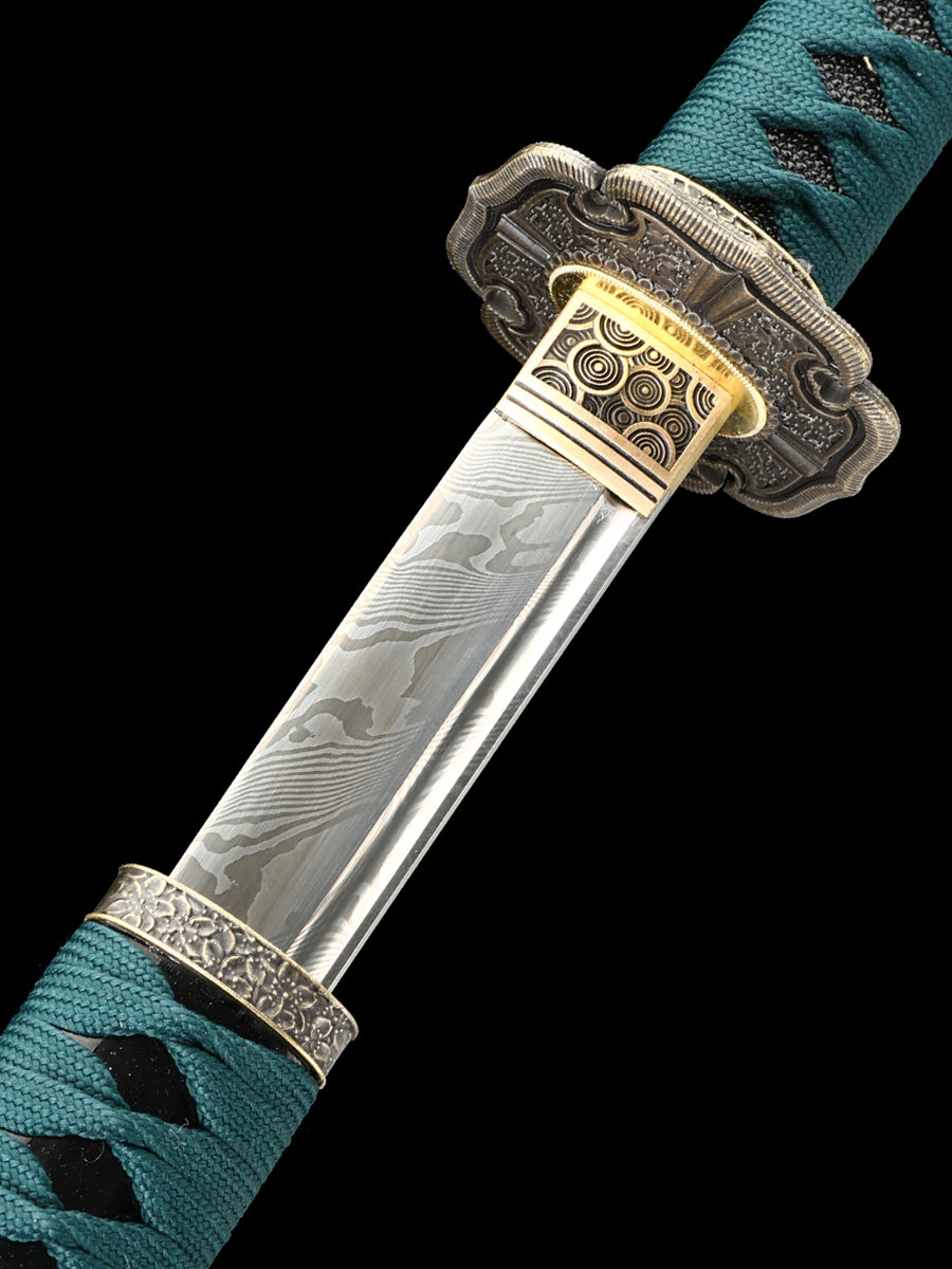 Handmade Japanese sword, Damascus steel samurai sword, Tai sword decoration collection