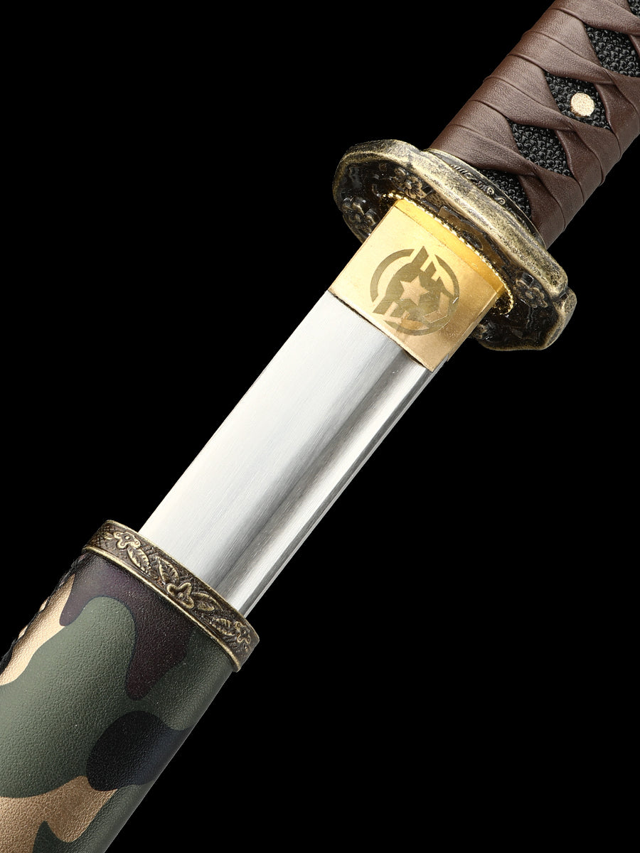 Handmade Japanese samurai sword Tai Dao 1095 steel made camouflage sheath