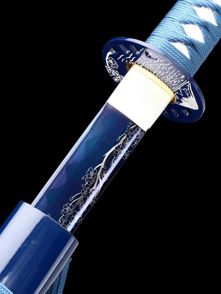 (63)Handmade Authentic Japanese Samurai Samurai Sword Carbon Steel Grilled Blue Knife Men's Boutique Gift Series