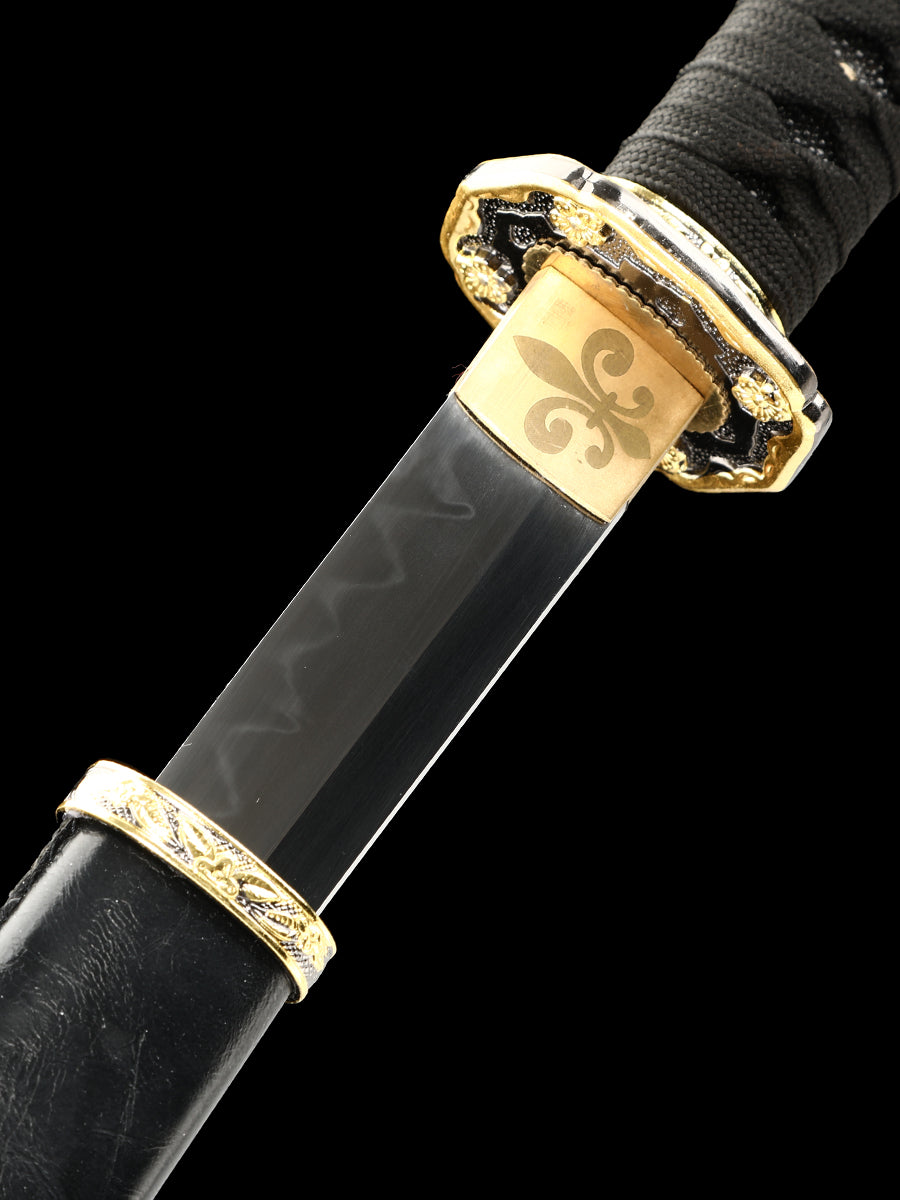 Japanese samurai sword Tai Dao T10 steel made black sheath