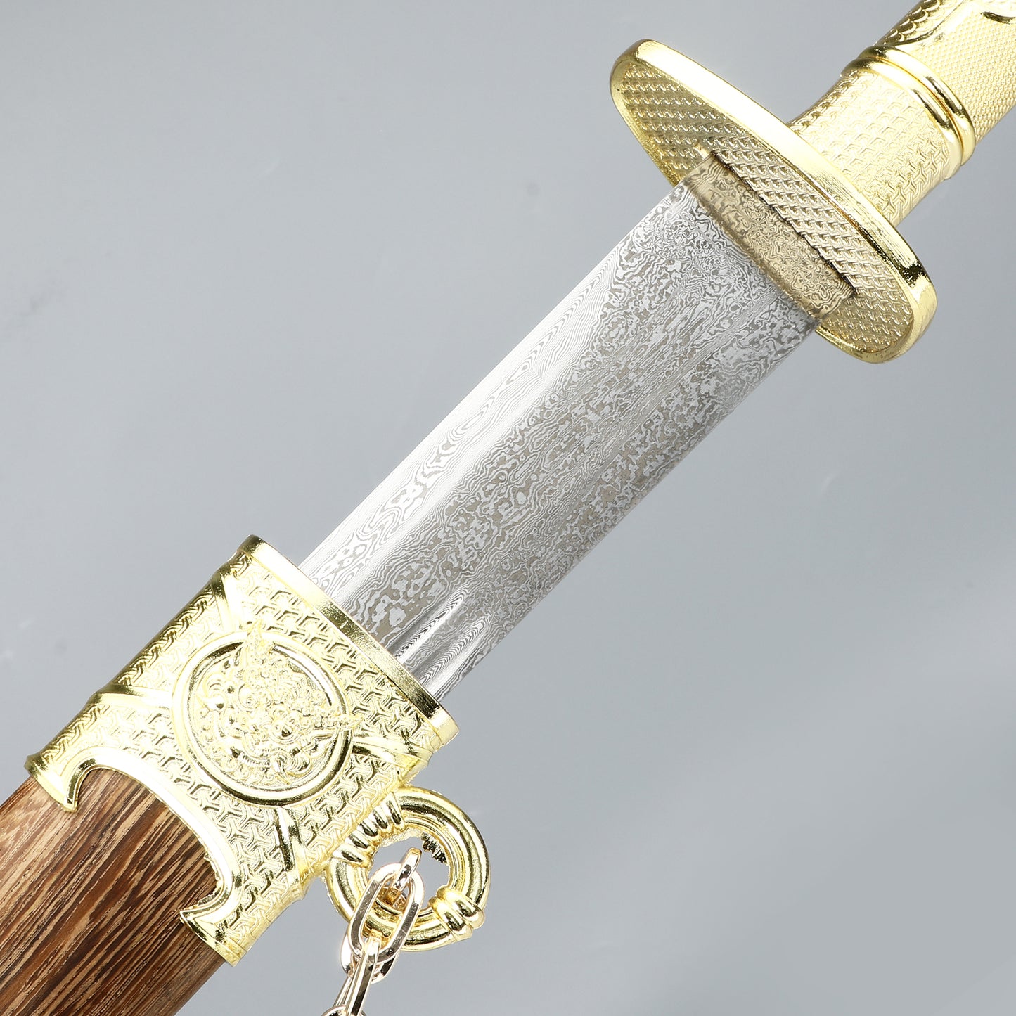 Chinese Tangdao 1095 steel made pear wood sheath dragon patterned sheath