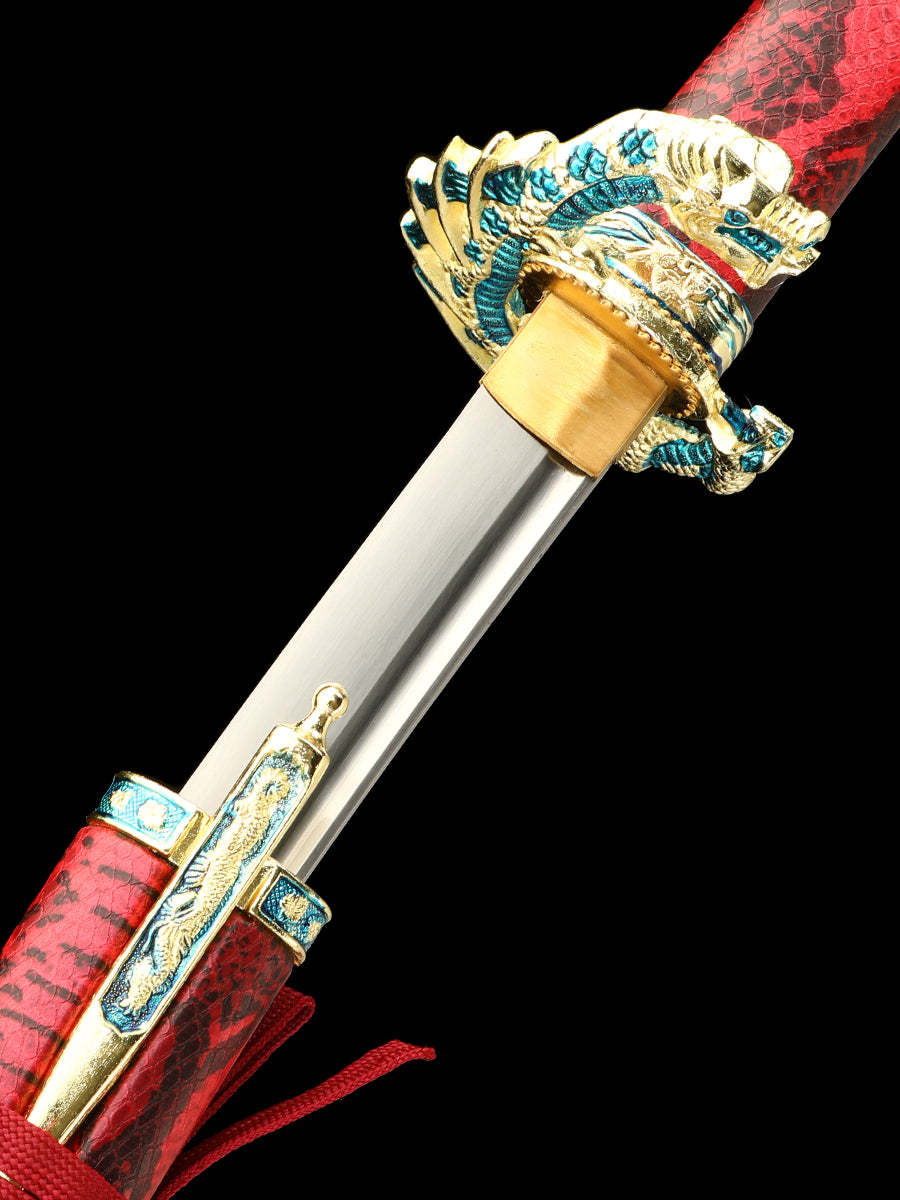 Japanese samurai sword 1095 steel made dragon sword Tan high-end gift