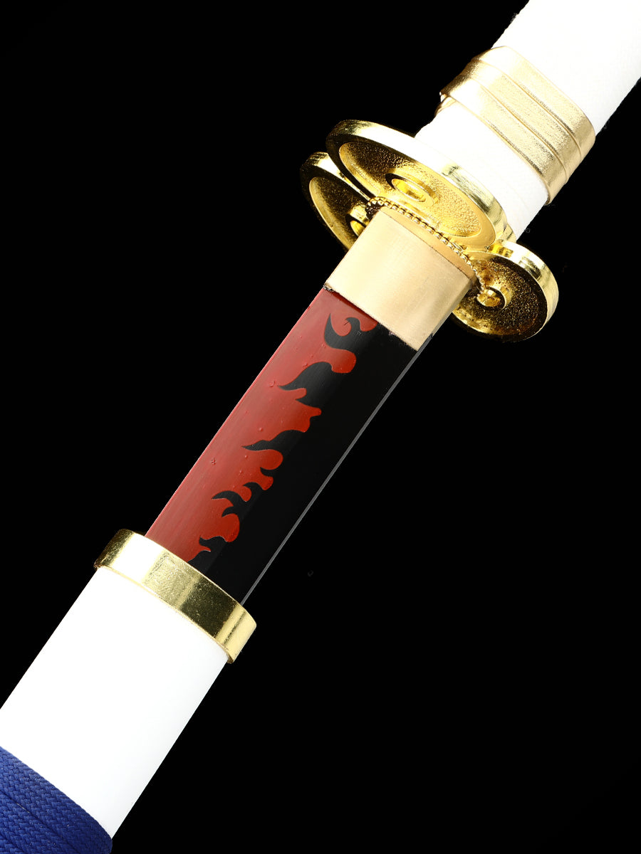 Role playing samurai sword real sword 1060 steel blade red white sheath