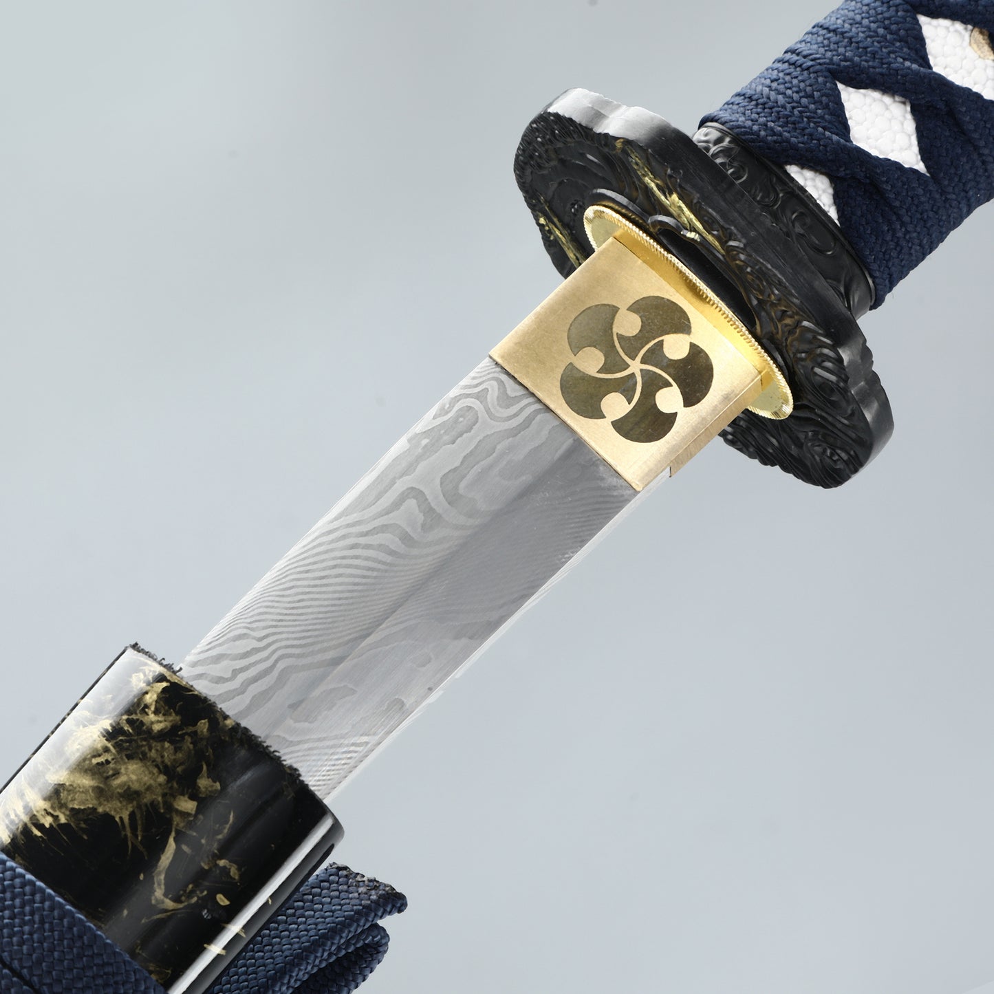 Japanese Samurai Katana Tantou Sword Damascus Steel Oil quenching Real Sharp Blade Full Tang 20Inch