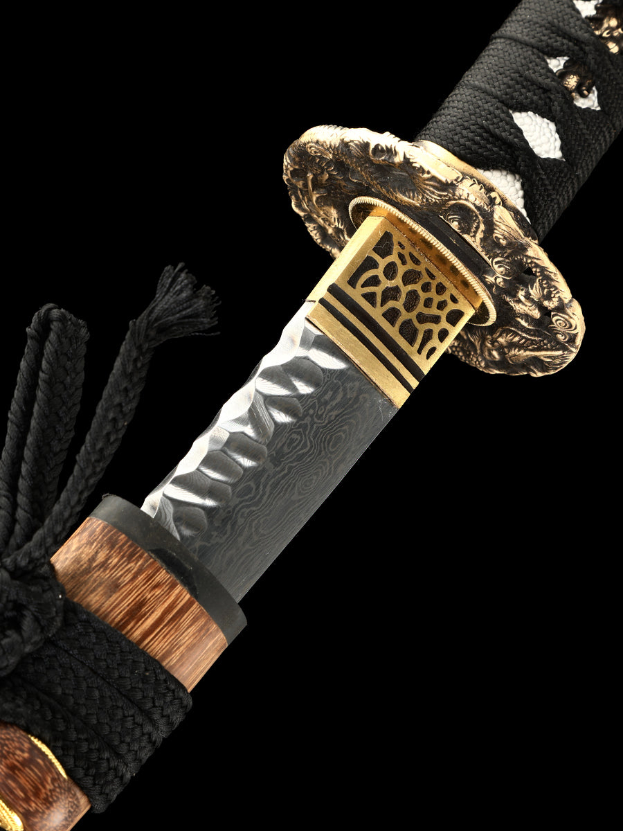 Handmade Damascus steel decorative knife, Japanese samurai sword