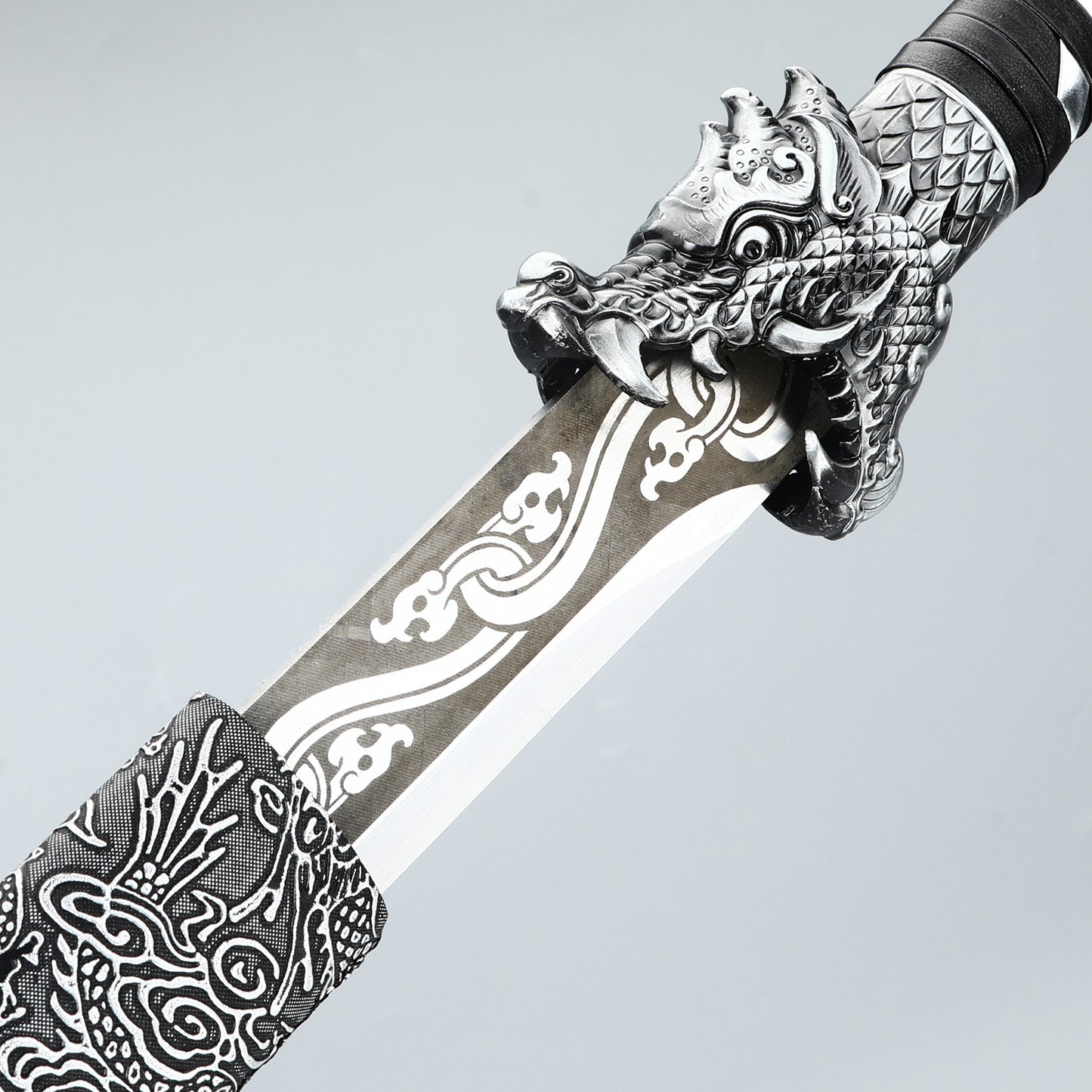Chinese Sword Tang Dynasty Blade Carbon Steel Edge Lika Dragon Pattern Sheath(TD004)